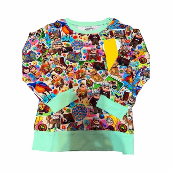 Colorful Up Disney Cartoon Print Kids Bamboo Sweatshirt - Picture 2 of 4